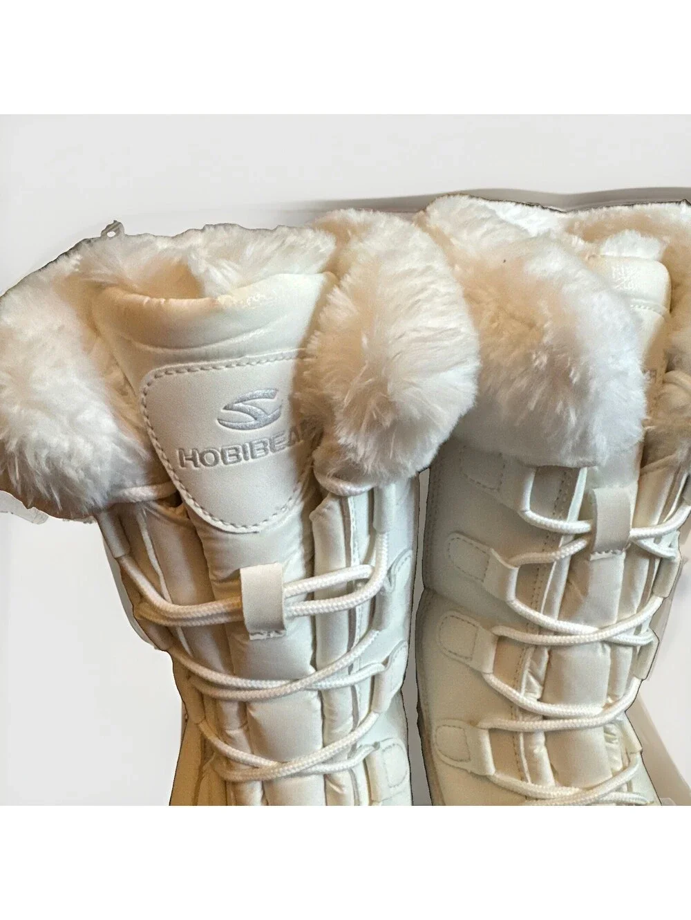 EUC Hobibear White Boots Women Size EU 40 US 8-1/2 to 9
